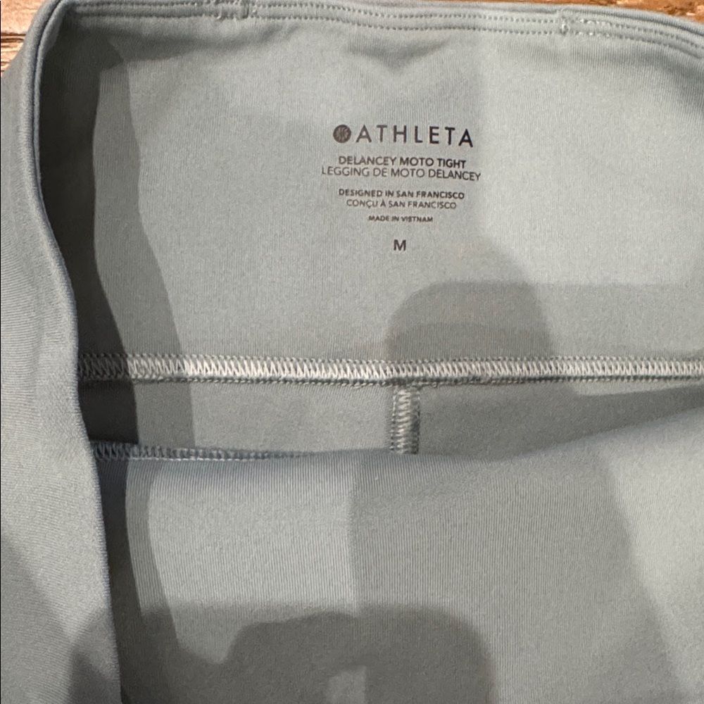Athleta Delancey Moto Tight Leggings Size M High Rise Zip Ankle - Picture 3 of 6